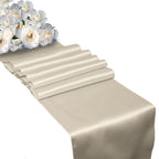 Plastic Table Cloth And Ivory Satin Runner Set - 2Pcs