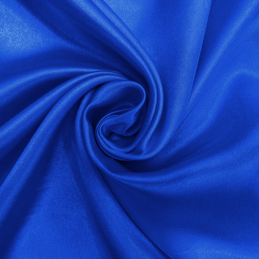 Plastic Tablecloth and Satin Table Runner Set - White & Royal Blue