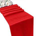 Plastic Table Cloth And Red Satin Runner Set  - 2Pcs