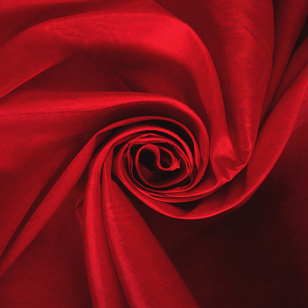 Plastic Table Cloth And Red Satin Runner Set  - 2Pcs