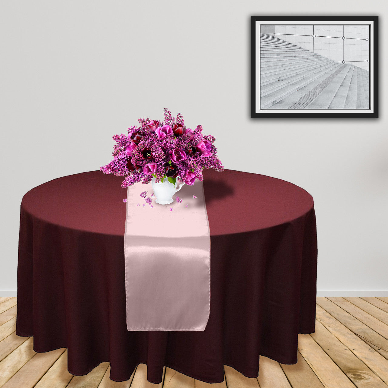 Satin Table Runner - Rose Gold (11" x 108")