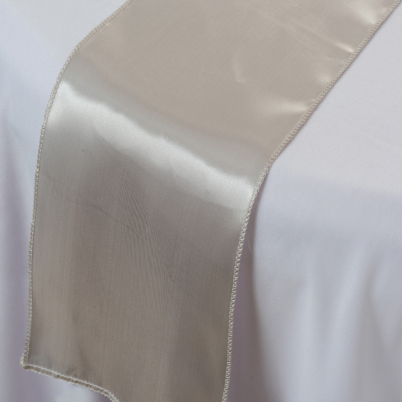 Plastic Table Cloth And Silver Satin Runner Set - 2Pcs