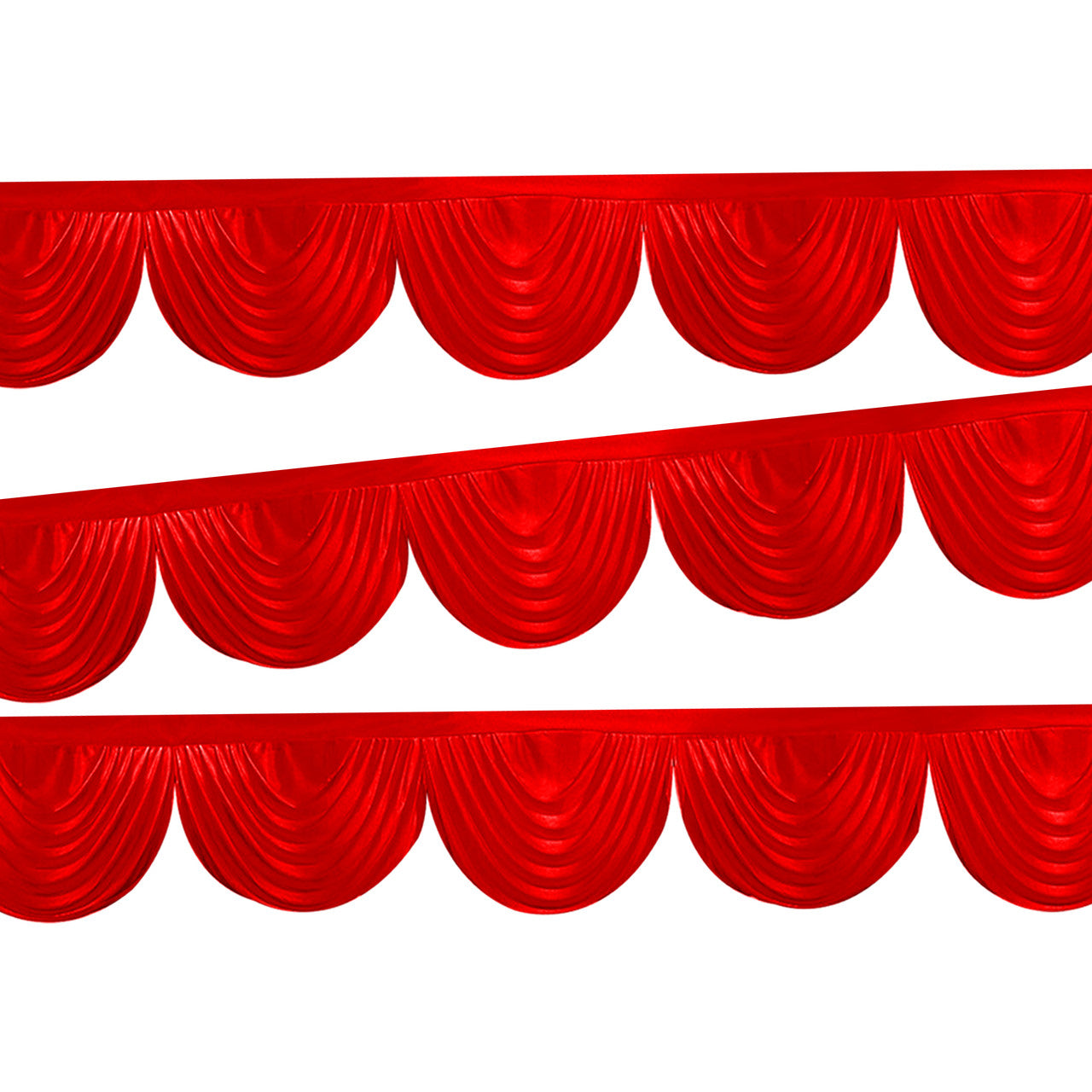 3m Ice Silk Detachable Swag for Photography Backdrop - Red