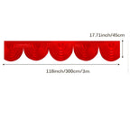 3m Ice Silk Detachable Swag for Photography Backdrop - Red