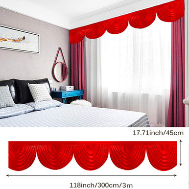 3m Ice Silk Detachable Swag for Photography Backdrop - Red