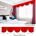 3m Ice Silk Detachable Swag for Photography Backdrop - Red