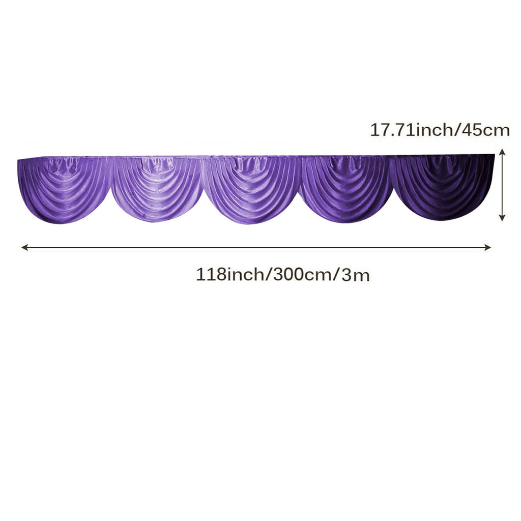 3m Ice Silk Detachable Swag for Photography Backdrop - Purple