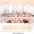 3m Ice Silk Detachable Swag for Photography Backdrop - Rose Gol