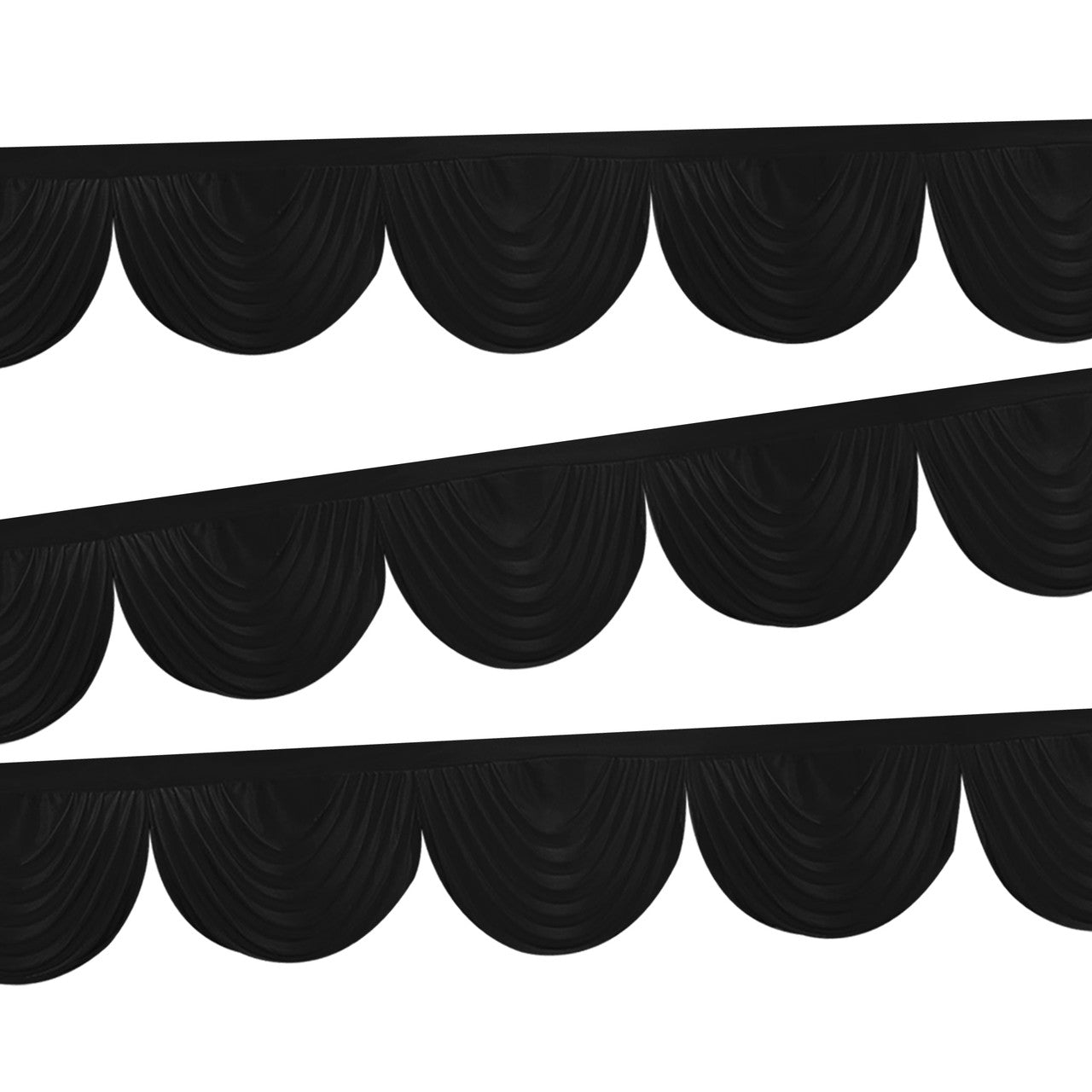 3m Ice Silk Detachable Swag for Photography Backdrop - Black