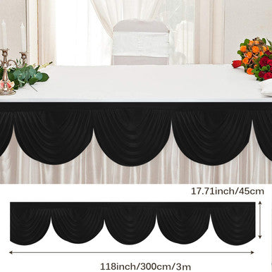 3m Ice Silk Detachable Swag for Photography Backdrop - Black