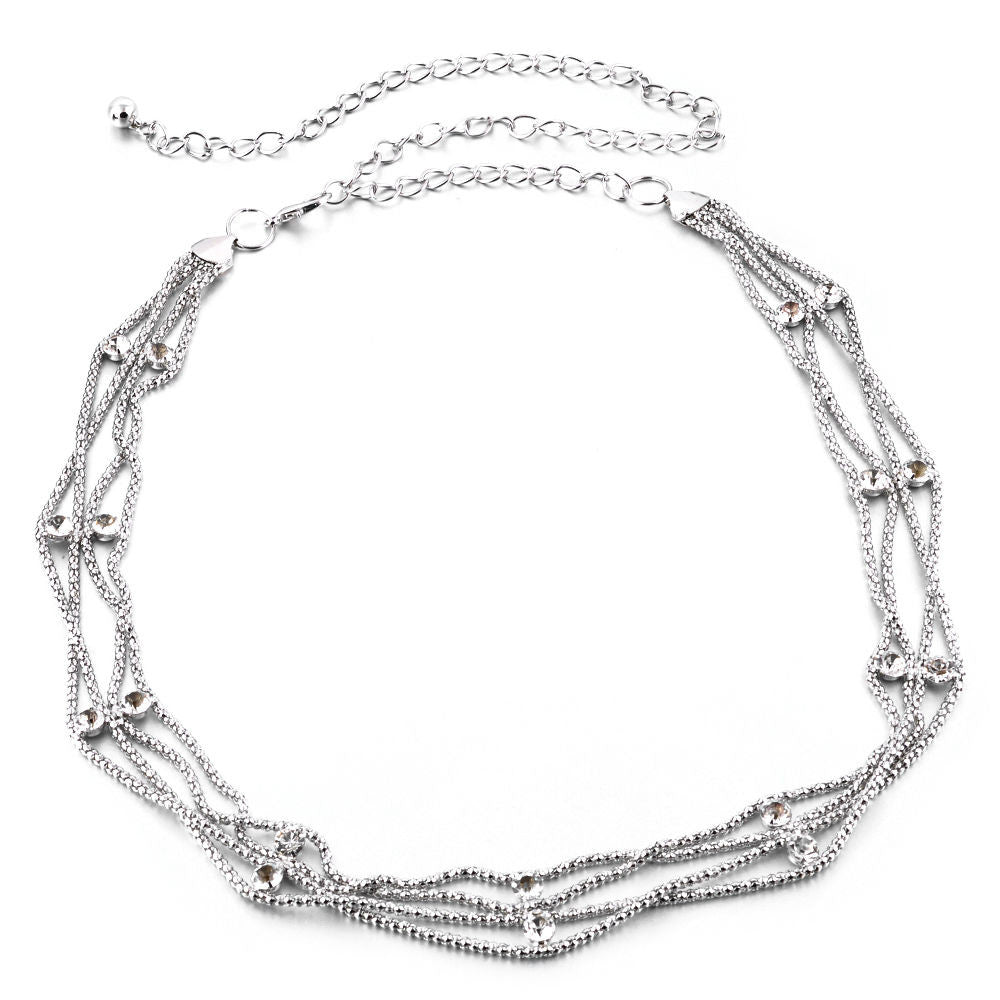 Silver Diamante Chain with Charms