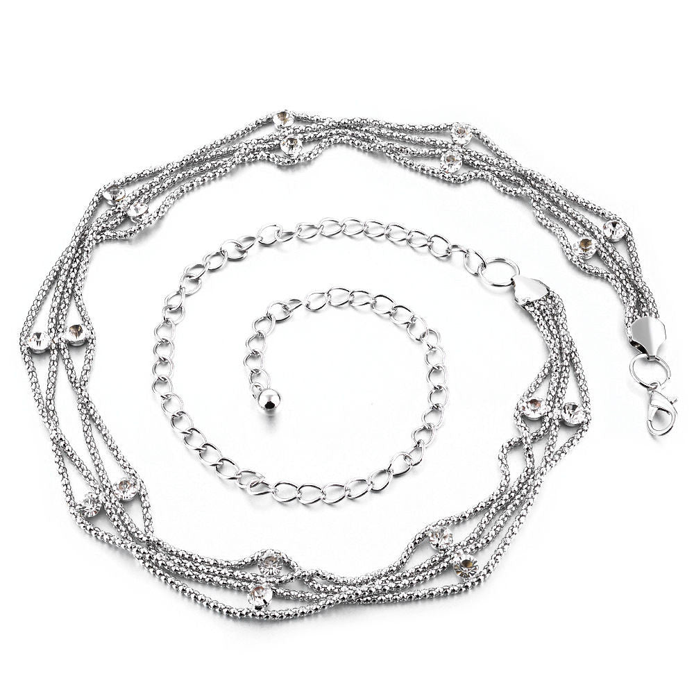 Silver Diamante Chain with Charms