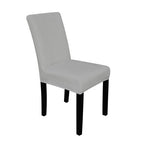 Short Velvet-Touch Spandex Chair Cover - Silver Grey