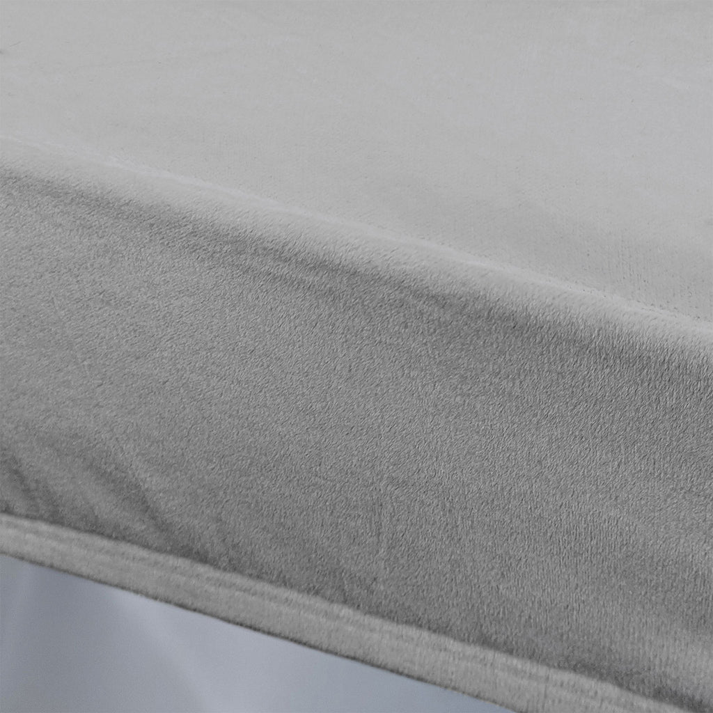 Short Velvet-Touch Spandex Chair Cover - Silver Grey