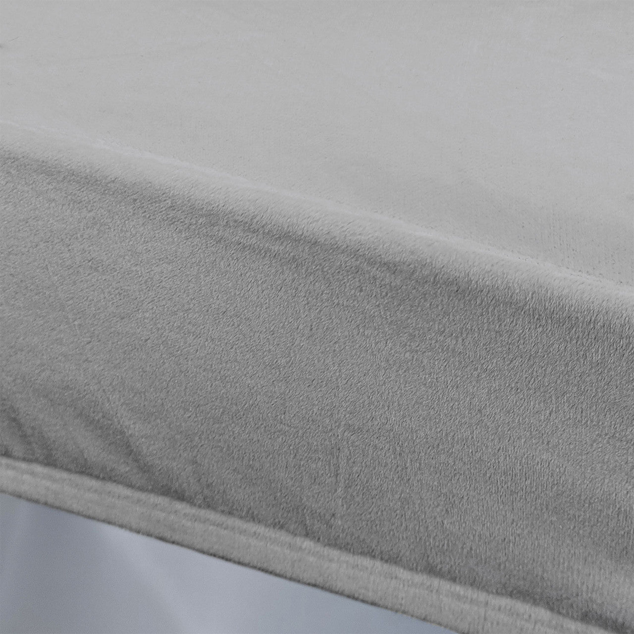 Short Velvet-Touch Spandex Chair Cover - Silver Grey