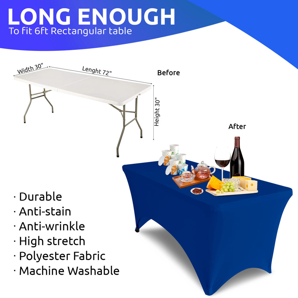 Rectangular Spandex Tablecloth - Royal Blue