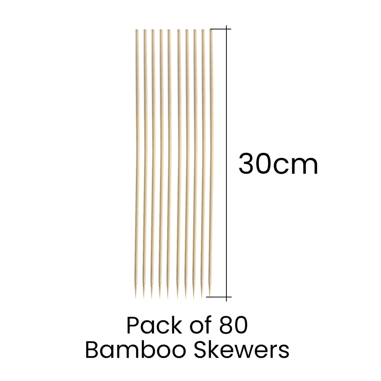 Wooden BBQ Skewers -  80pcs