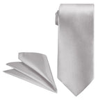 Silver Tie and Handkerchief