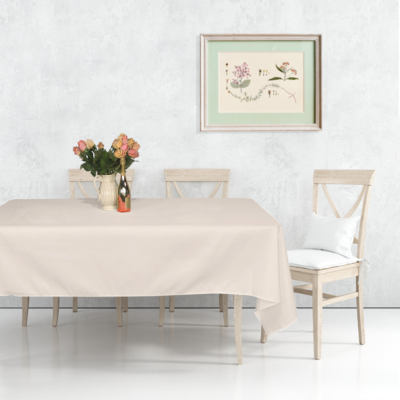 130GSM Rectangle Polyester Tablecloth - Ivory