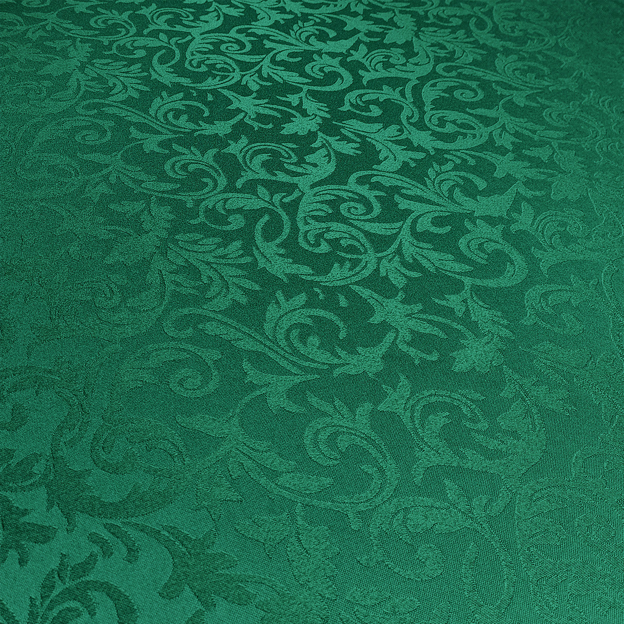 200GSM Round Damask Polyester Tablecloth - Green