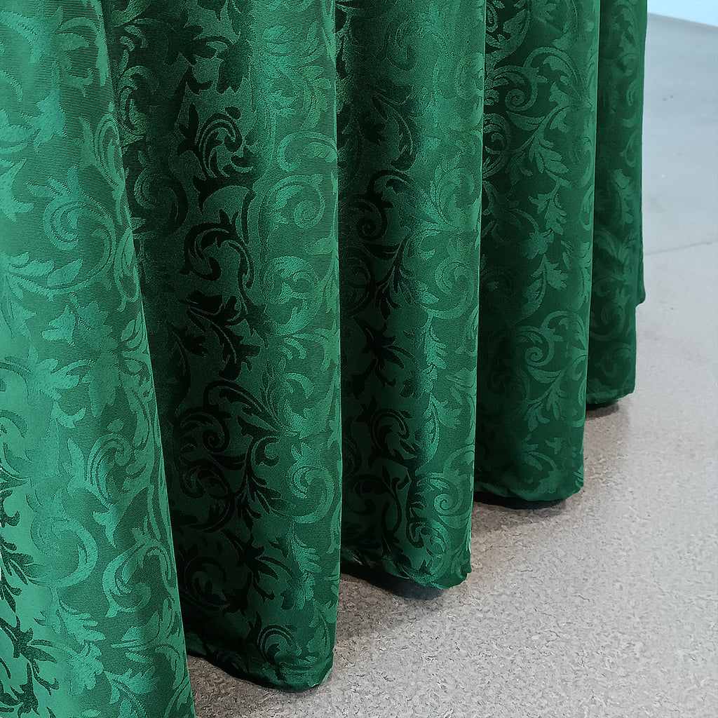 200GSM Round Damask Polyester Tablecloth - Green