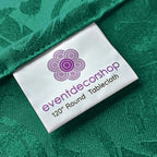 200GSM Round Damask Polyester Tablecloth - Green