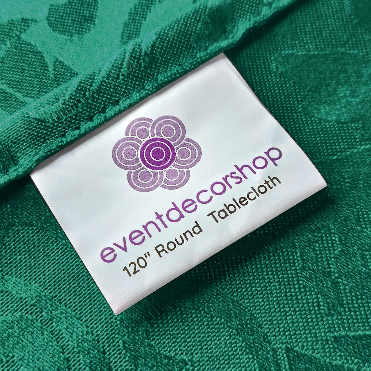 200GSM Round Damask Polyester Tablecloth - Green