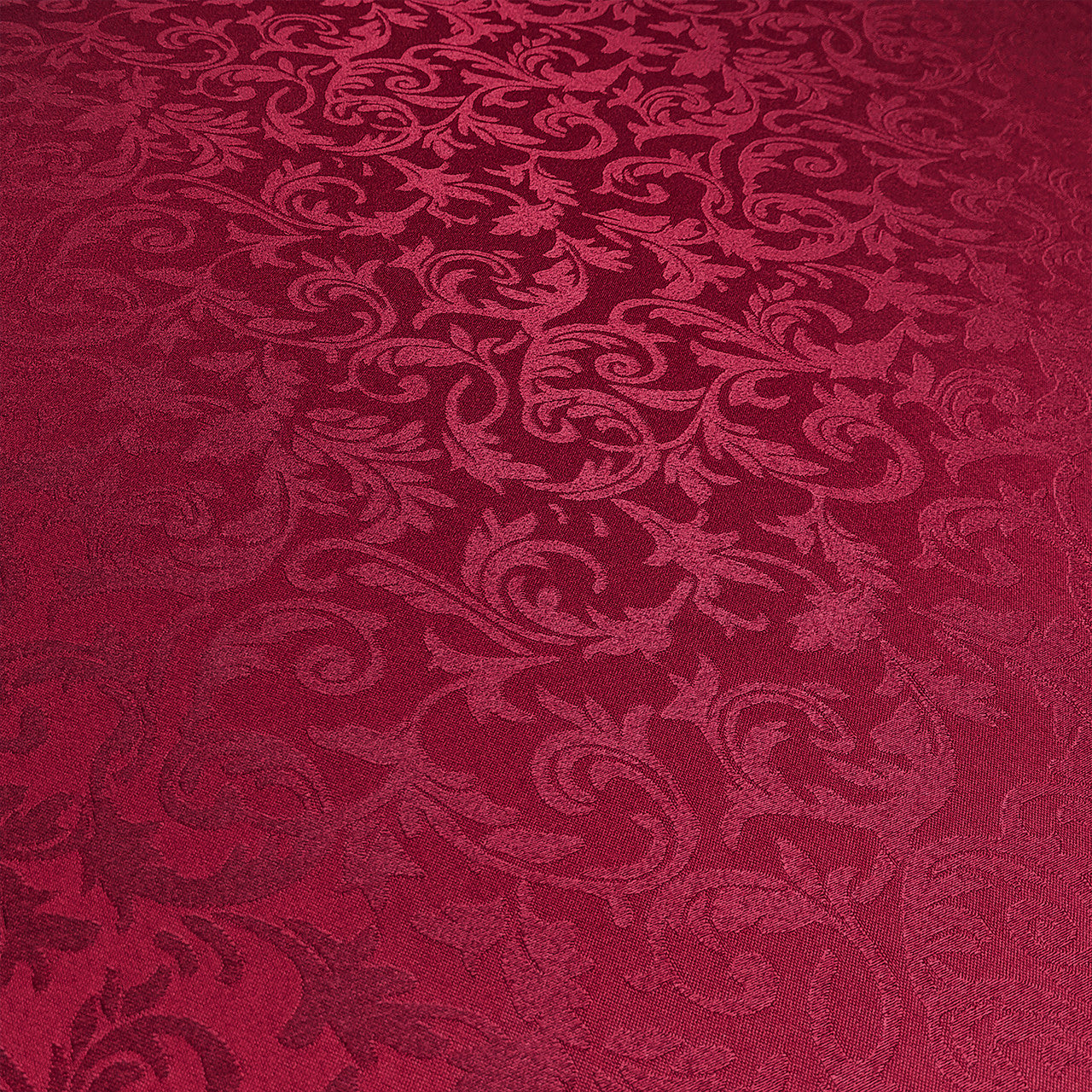 200GSM Round Damask Polyester Tablecloth - Red