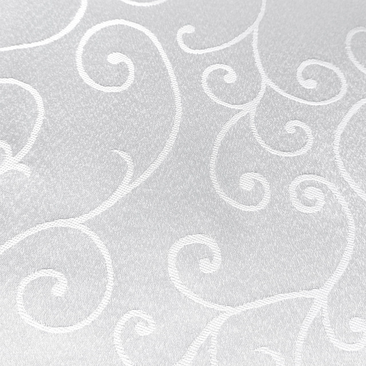 200GSM Square Damask Polyester Tablecloth - White