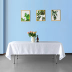 200GSM Rectangle Damask Polyester Tablecloth - White
