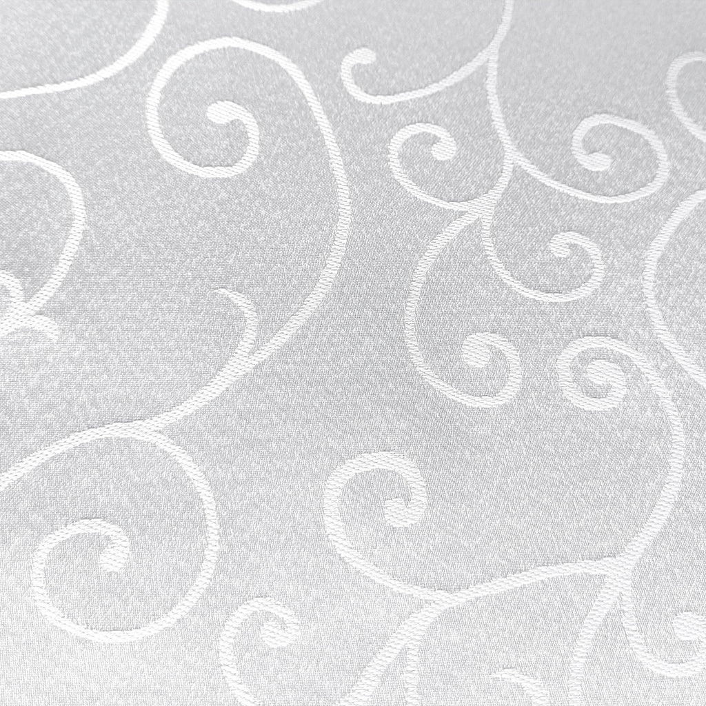 200GSM Rectangle Damask Polyester Tablecloth - White