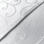200GSM Rectangle Damask Polyester Tablecloth - White