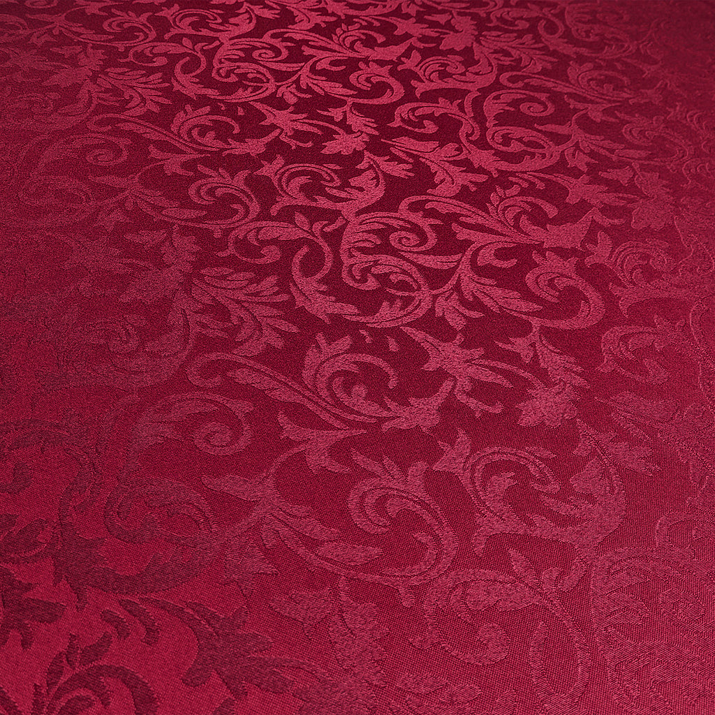 200GSM Rectangle Damask Polyester Tablecloth - Red