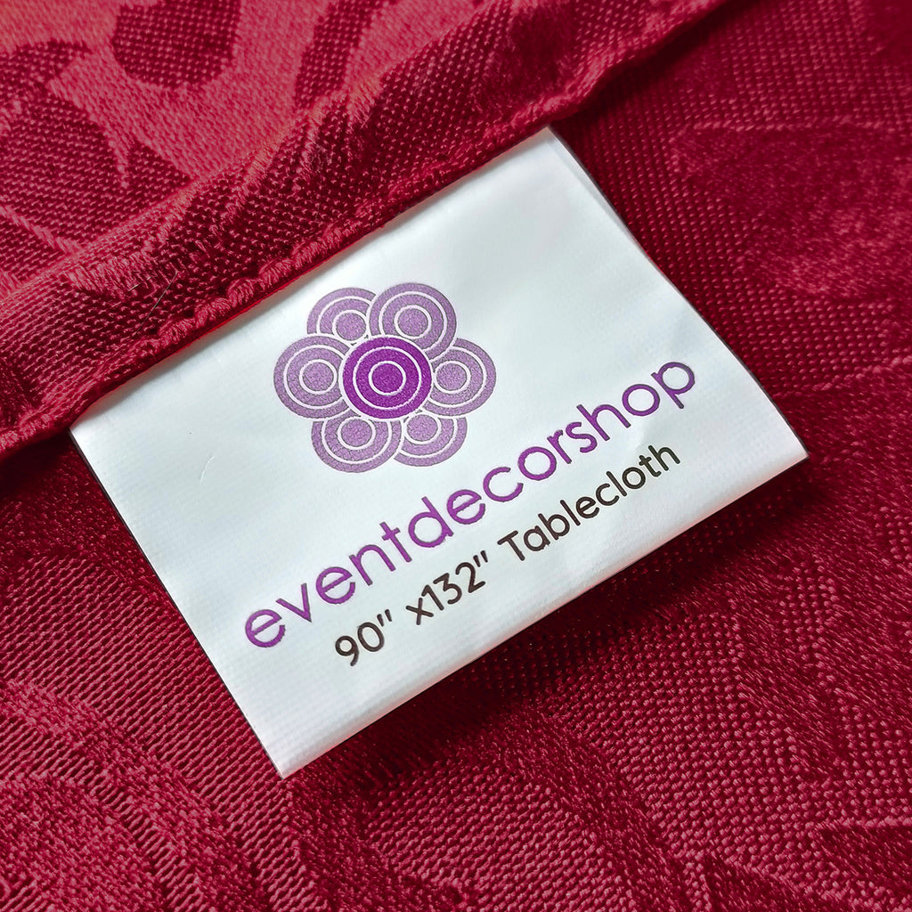200GSM Rectangle Damask Polyester Tablecloth - Red