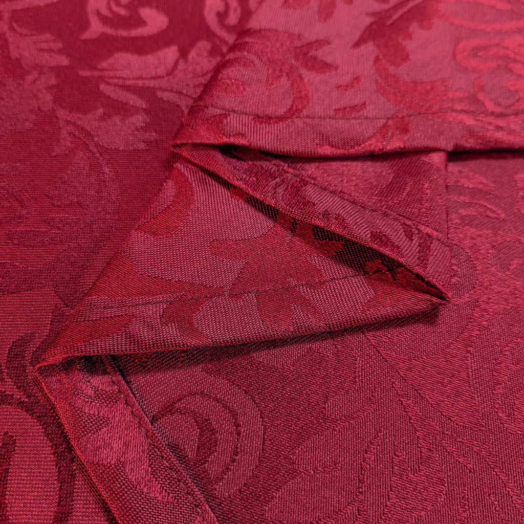 200GSM Rectangle Damask Polyester Tablecloth - Red