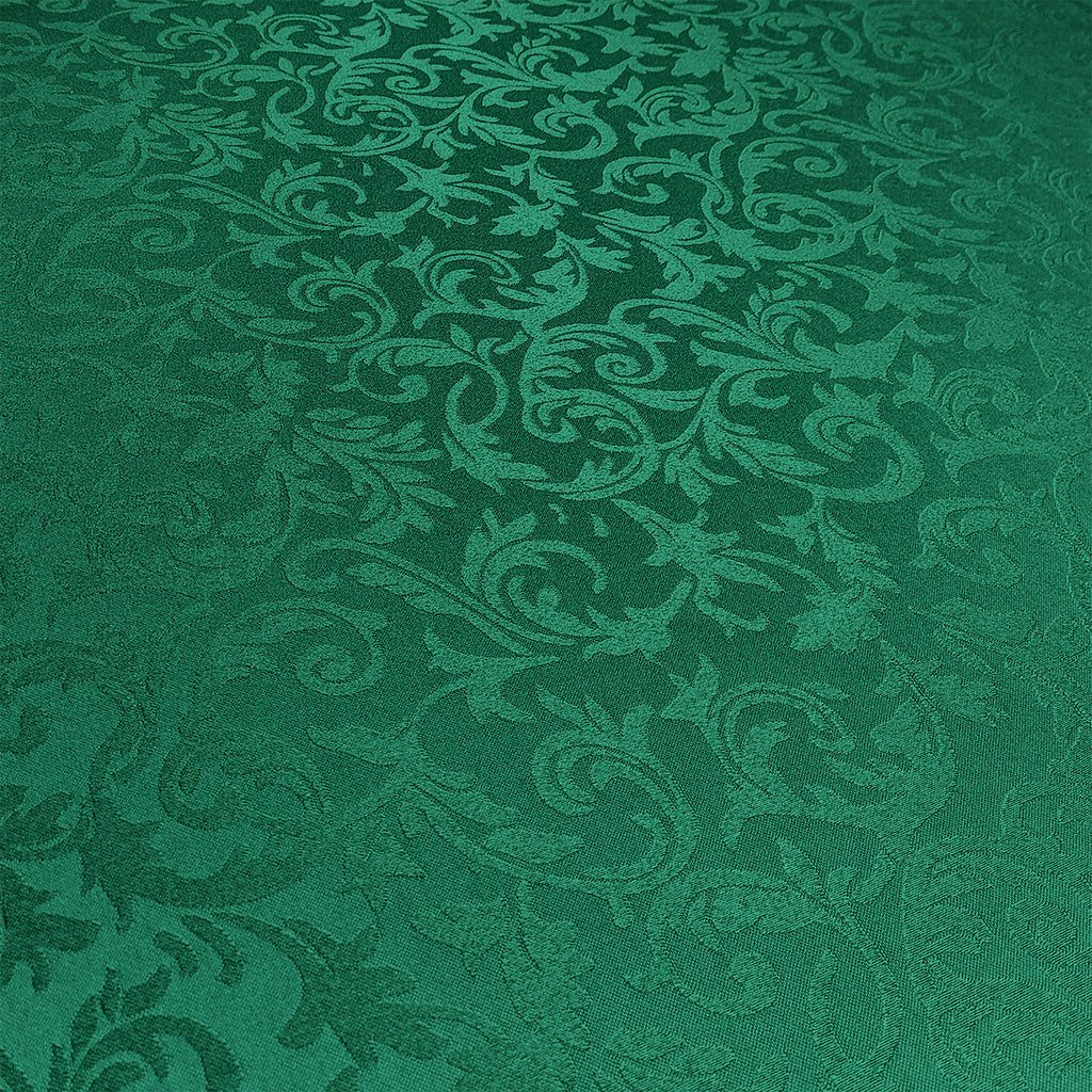 200GSM 90" Square Damask Polyester Tablecloth - Green