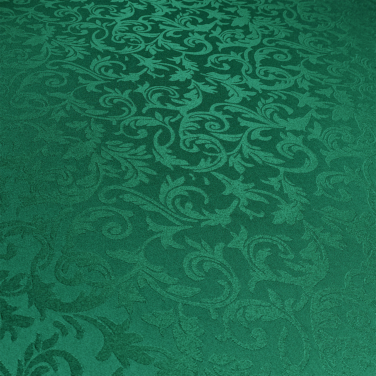 200GSM 90" Square Damask Polyester Tablecloth - Green