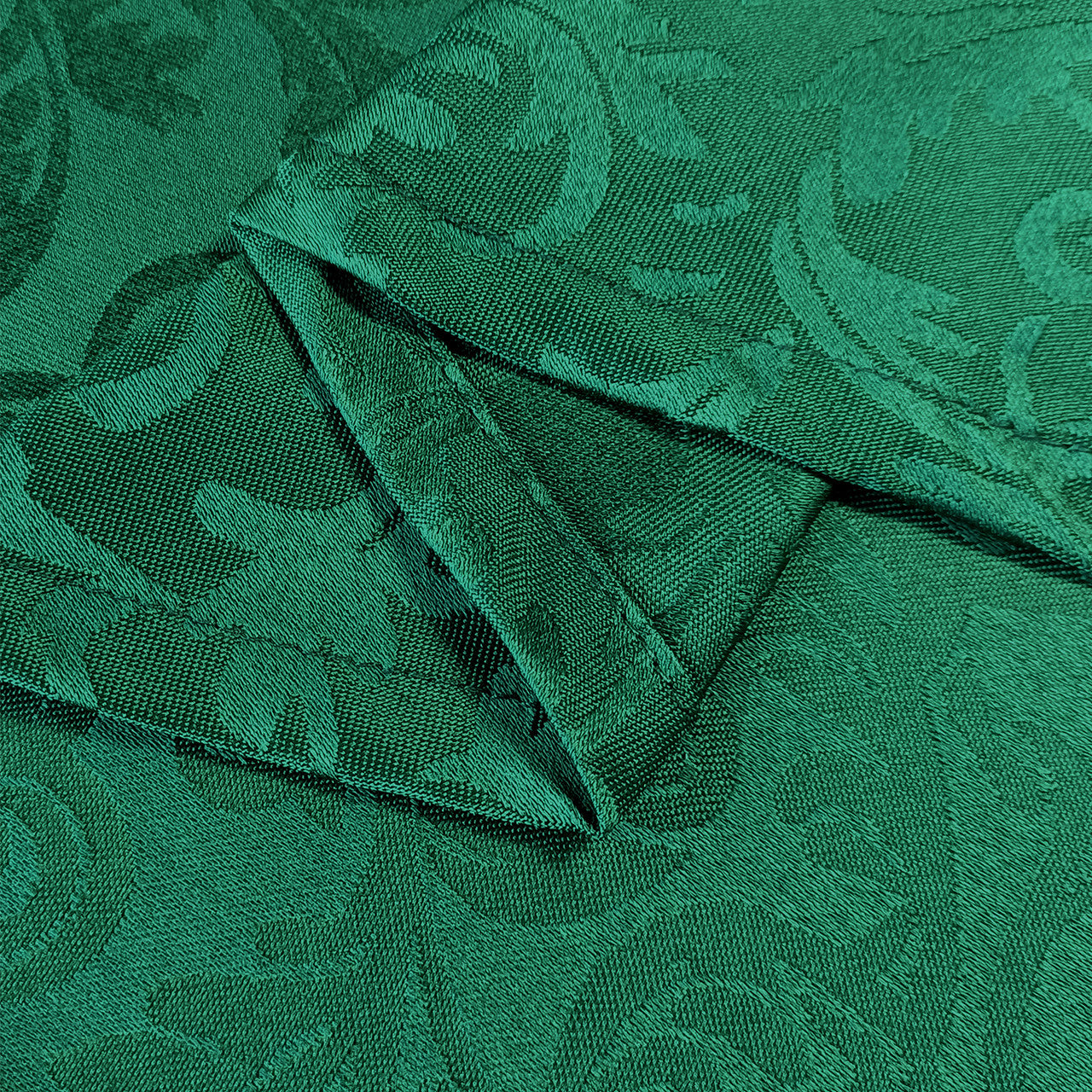 200GSM 90" Square Damask Polyester Tablecloth - Green