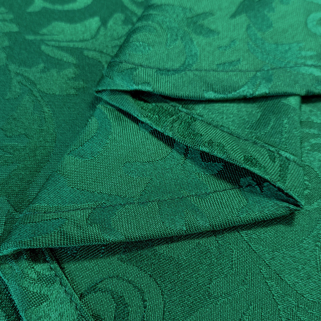 200GSM 90" Square Damask Polyester Tablecloth - Green