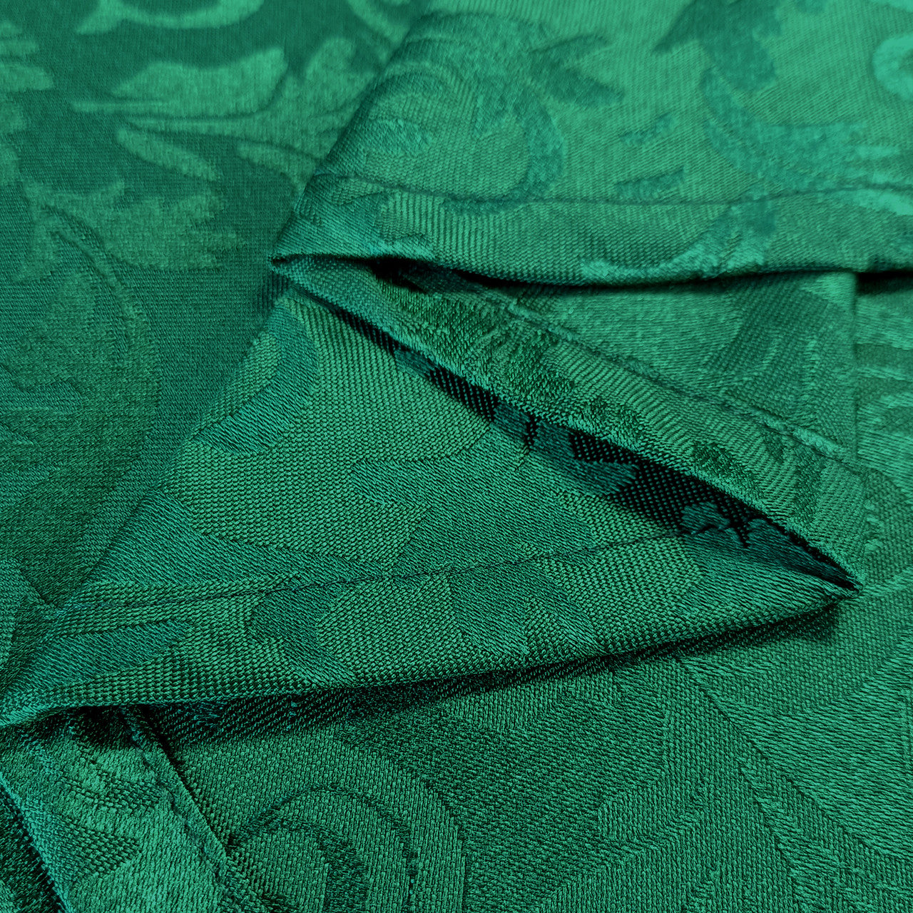 200GSM 90" Square Damask Polyester Tablecloth - Green