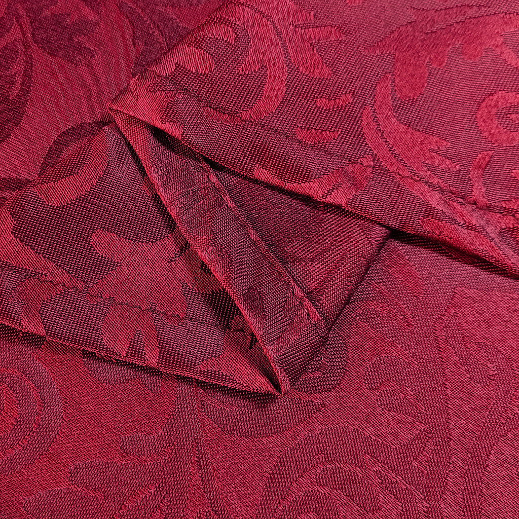 200GSM 90" Square Damask Polyester Tablecloth - Red