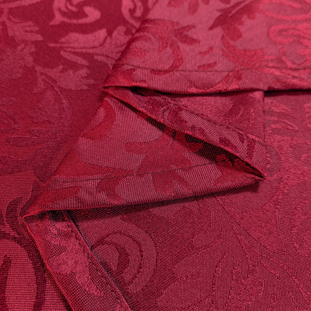 200GSM 90" Square Damask Polyester Tablecloth - Red
