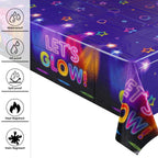 Blue Glow Neon Themed Tablecloth (130x220cm)