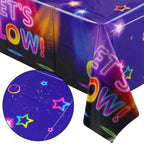Blue Glow Neon Themed Tablecloth (130x220cm)