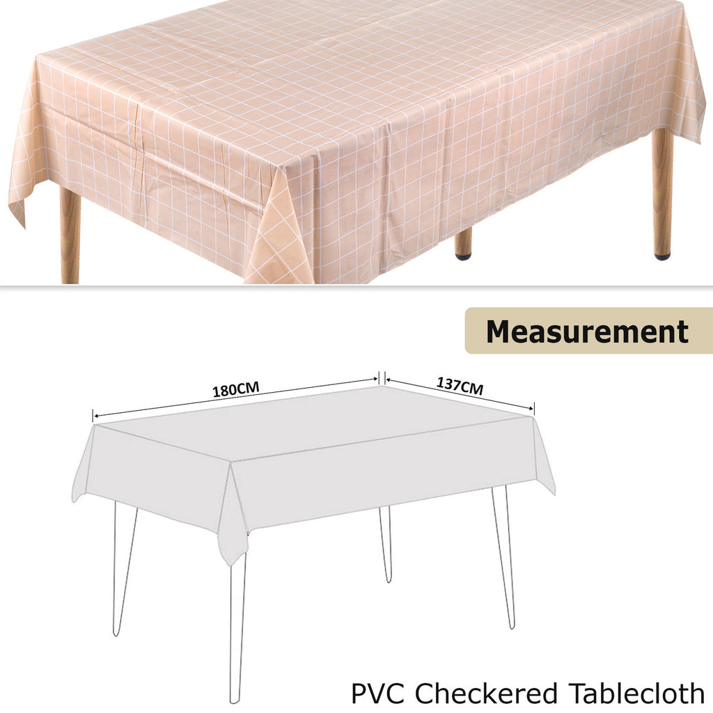 Checkered Tablecloth (137x180cm) - Coffee