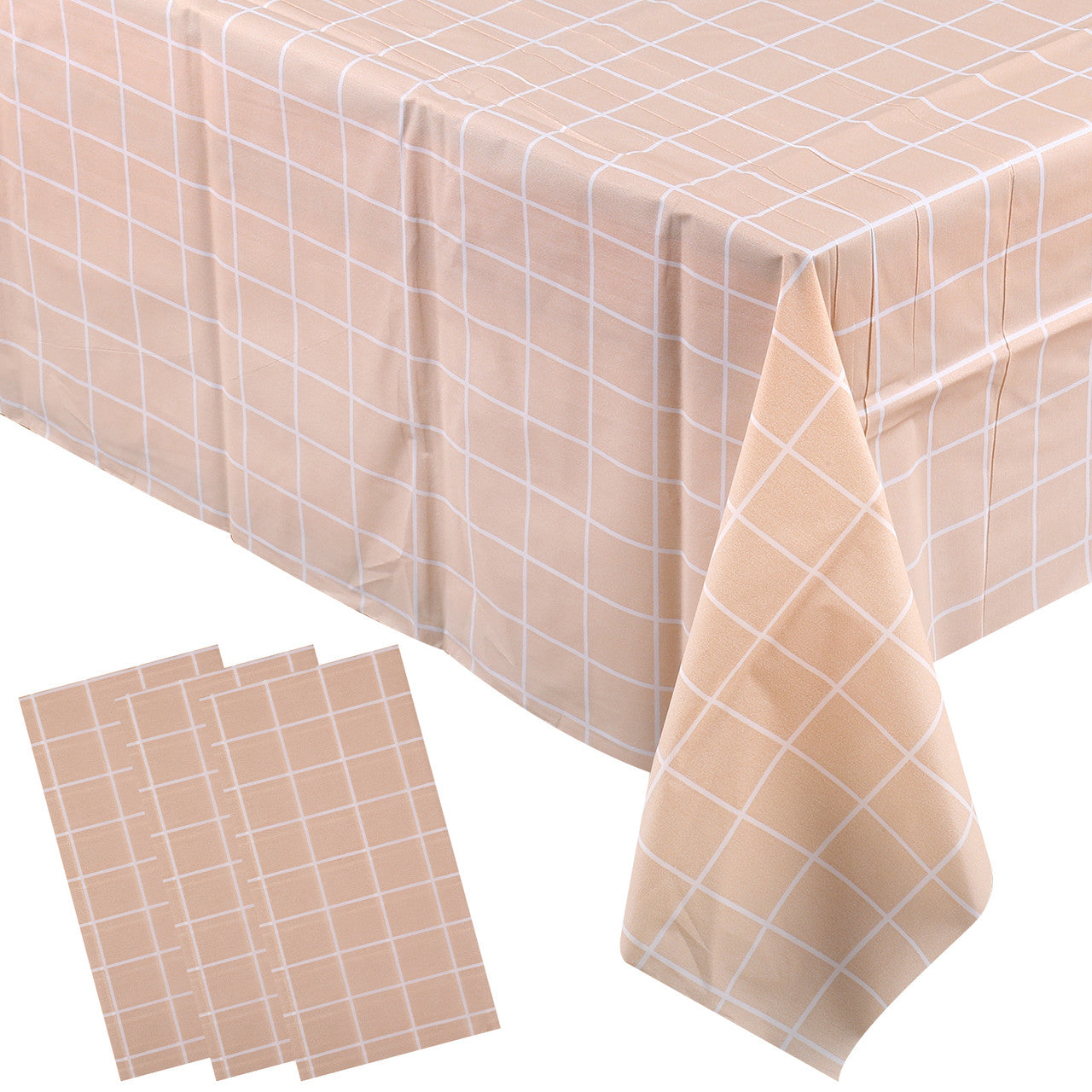 Checkered Tablecloth (137x180cm) - Coffee