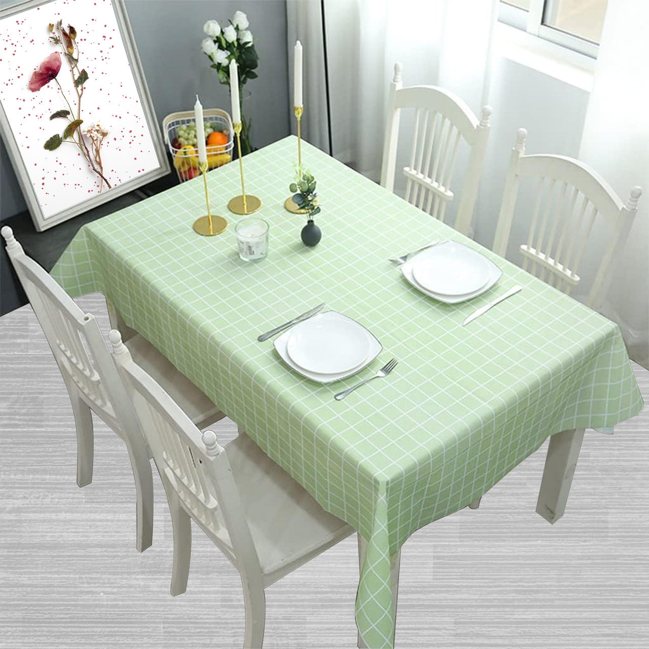 Checkered Tablecloth (137x180cm) - Green