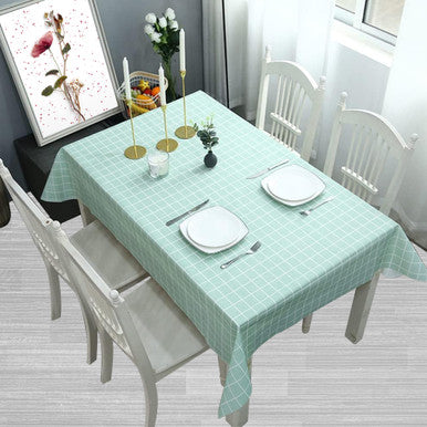 Checkered Tablecloth (137x180cm) - Light Blue