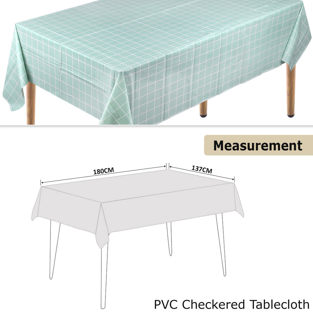 Checkered Tablecloth (137x180cm) - Light Blue