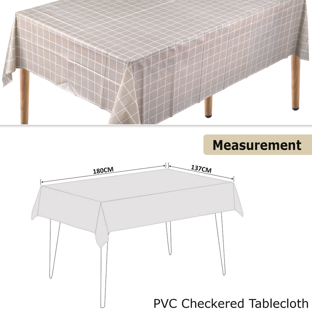 Checkered Tablecloth (137x180cm) - Light Grey